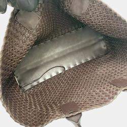 Pre Owned حقيبة بوتيغا فينيتا كابات متوسطة غنم جلد أنترشيو بنية