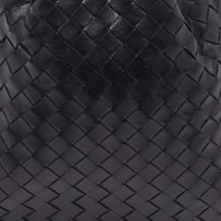 Pre Owned Bottega Veneta BV Twist Black Intrecciato Leather Clutch