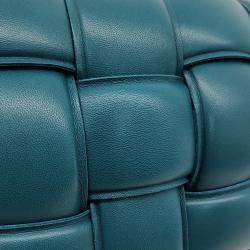 Pre Owned حقيبة بوتيغا فينيتا كاسيت مبطن جلد أزرق