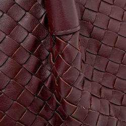 Pre Owned Bottega Veneta Burgundy Leather Pinacoteca Large