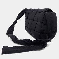 Pre Owned Bottega Veneta Black Fabric Padded Tech Cassette Bag