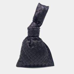 Pre Owned حقيبة بوتيغا فينيتا تويست جلد أسود