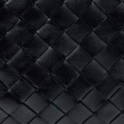 Pre Owned Bottega Veneta Black Leather Mesh New Roma Bag