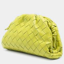 Pre Owned Bottega Veneta Yellow Nappa Intrecciato The Mini Pouch Crossbody