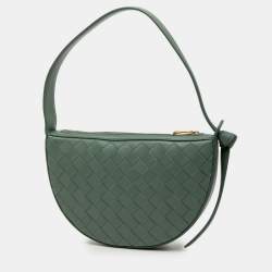 Pre Owned حقيبة بوتيغا فينيتا هوبو شروق صغير جلد إنترتشياتو أخضر