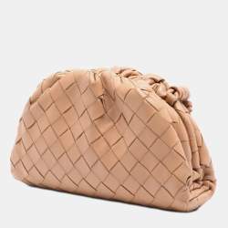 Pre Owned Bottega Veneta Brown Nappa Intrecciato The Mini Pouch Crossbody