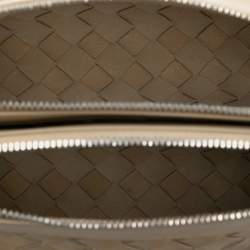 Pre Owned Bottega Veneta Brown Nappa Intrecciato Double Zip Crossbody