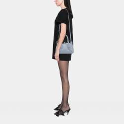 Pre Owned Bottega Veneta Blue Small Calfskin Intrecciato Pinacoteca Tote