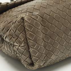 مملوكة مسبقًا Bottega Veneta Olimpia Medium Dark Beige Intrecciato Leather Shoulder Bag