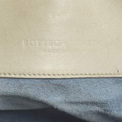 Pre Owned Bottega Veneta Roma Large Off White Intrecciato Leather Tote