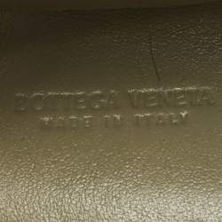 Pre Owned Bottega Veneta Cassette Mini Sage Green Intreccio Leather Bucket Bag