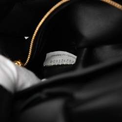Pre Owned Bottega Veneta Black Nappa Intrecciato Padded Chain Cassette Satchel