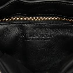 Pre Owned Bottega Veneta Black Nappa Intrecciato Padded Chain Cassette Satchel