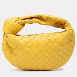 مملوكة مسبقًا Bottega Veneta Yellow Mini Nappa Intrecciato Jodie
