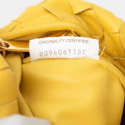 Pre Owned Bottega Veneta Yellow Mini Nappa Intrecciato Jodie
