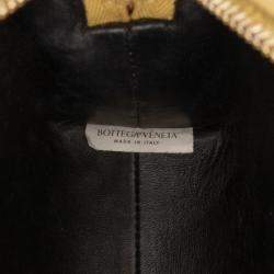 Pre Owned Bottega Veneta Gold Mini Metallic Lambskin Intrecciato Loop Camera Bag