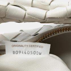 مملوكة مسبقًا Bottega Veneta White Mini Nappa Intrecciato Jodie