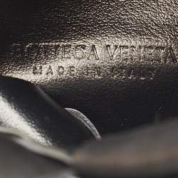 Pre Owned Bottega Veneta Phone Holder Black Intrecciato Leather Crossbody Bag