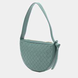 مملوكة مسبقًا حقيبة هوبو بوتيغا فينيتا خضراء ميني جلد إنتريشياتو صن رايز