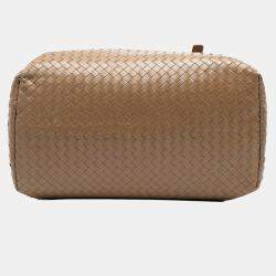 مملوكة مسبقًا حقيبة يد بوتيغا فينيتا روما متوسطة جلد نابا انتريشياتو بنية