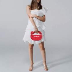 Pre Owned Bottega Veneta Jodie Mini Pink Intrecciato Patent Leather Hobo