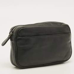 Pre Owned Bottega Veneta Black Leather Convertible Pouch