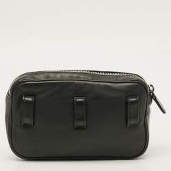 Pre Owned Bottega Veneta Black Leather Convertible Pouch