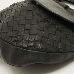 Pre Owned Bottega Veneta Black Intrecciato Leather Belt Bag