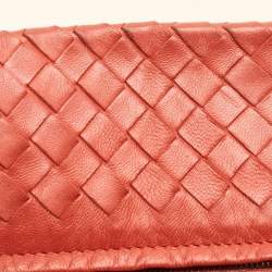 Pre Owned Bottega Veneta Garda Medium Red Intrecciato Leather Tote