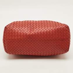 Pre Owned Bottega Veneta Garda Medium Red Intrecciato Leather Tote