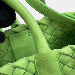مملوكة مسبقًا Bottega Veneta Intrecciato Mini Cabas 2Waybag Green Lambskin