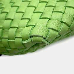 مملوكة مسبقًا Bottega Veneta Intrecciato Mini Cabas 2Waybag Green Lambskin