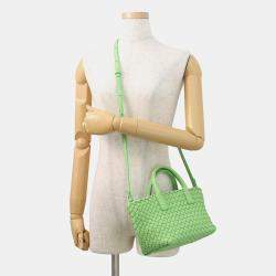 مملوكة مسبقًا Bottega Veneta Intrecciato Mini Cabas 2Waybag Green Lambskin