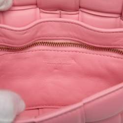 Pre Owned Bottega Veneta Pink Small Nappa Intrecciato Padded Cassette Crossbody