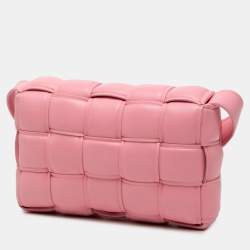 Pre Owned Bottega Veneta Pink Small Nappa Intrecciato Padded Cassette Crossbody