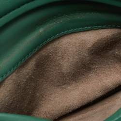 Pre Owned حقيبة كلتش بوتيغا فينيتا جلد أفعى مائي أخضر بقفل دوار