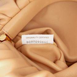 Pre Owned حقيبة بوتيغا فينيتا سلسلة جلد خروف بني حجم صغير