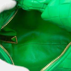 Pre Owned حقيبة بوتيغا فينيتا جودي نسيج نابا صغيرة خضراء