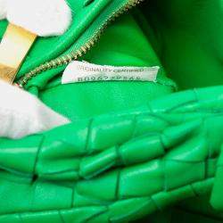 Pre Owned حقيبة بوتيغا فينيتا جودي نسيج نابا صغيرة خضراء