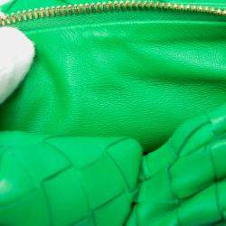 Pre Owned حقيبة بوتيغا فينيتا جودي نسيج نابا صغيرة خضراء