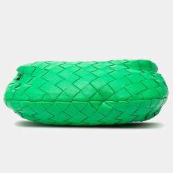 Pre Owned حقيبة بوتيغا فينيتا جودي نسيج نابا صغيرة خضراء