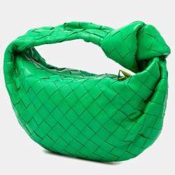 Pre Owned حقيبة بوتيغا فينيتا جودي نسيج نابا صغيرة خضراء