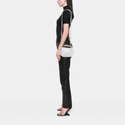 Pre Owned Bottega Veneta White Baby Lambskin Intrecciato Sardine