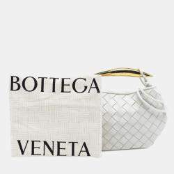 Pre Owned Bottega Veneta White Baby Lambskin Intrecciato Sardine