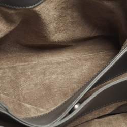 مملوكة مسبقًا حقيبة بوتيغا فينيتا روما صغيرة جلد إنتريشاتو رمادي تاوپ