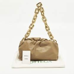 Pre Owned حقيبة بوتيغا فينيتا ذا تشين باوتش جلد بيج