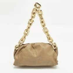 Pre Owned حقيبة بوتيغا فينيتا ذا تشين باوتش جلد بيج