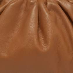 Pre Owned Bottega Veneta The Pouch Classic Brown Leather Clutch