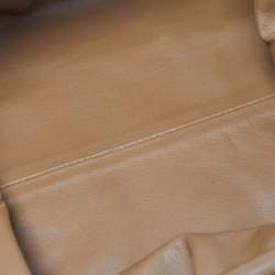 Pre Owned Bottega Veneta The Pouch Classic Brown Leather Clutch