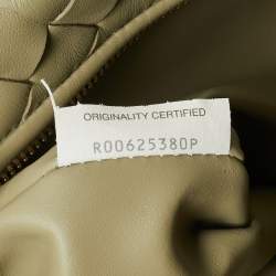 Pre Owned Bottega Veneta Jodie Teen Olive Green Intrecciato Leather Hobo